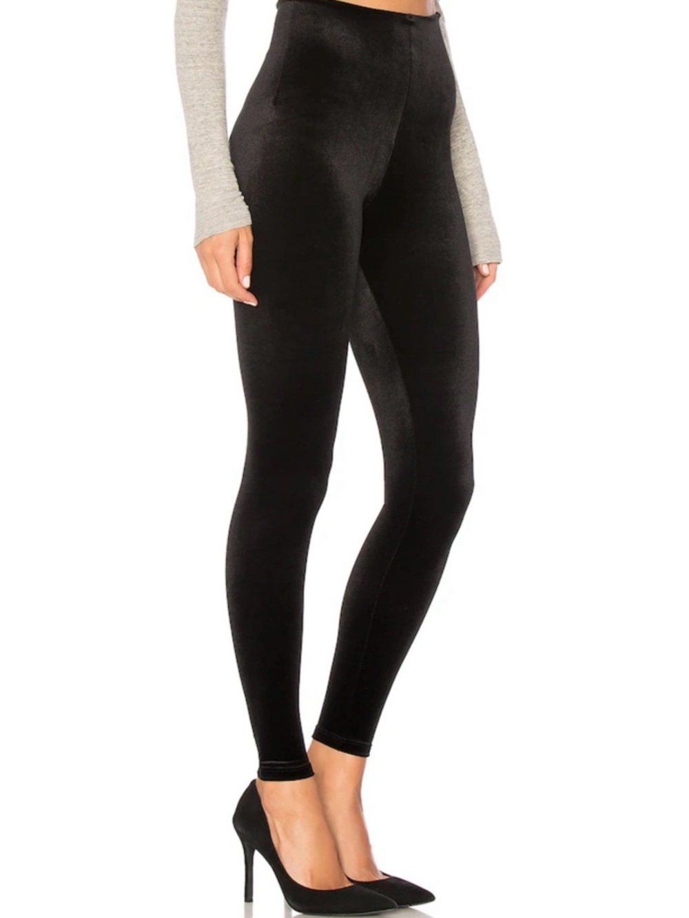 Commando Control black velvet leggings size large
